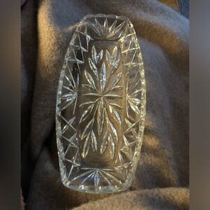 Hazel Atlas Prescut glass 9.5” serving dish beautiful star pattern